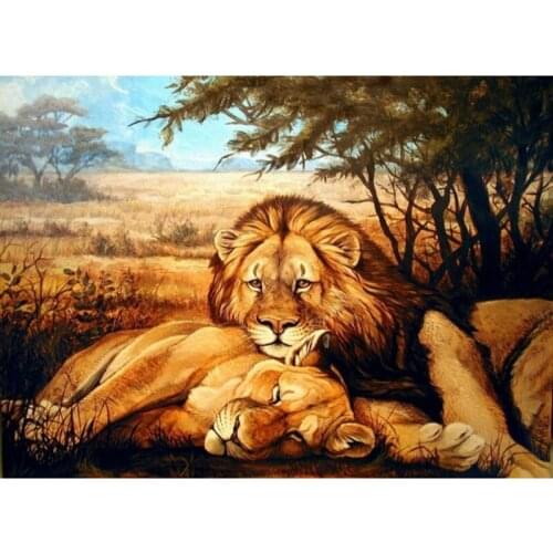 FULL 5D DIY Diamond Painting Cross Stitch kit cartoon Lion Gifts Round Diamond Embroidery mosaic pattern Home Decor