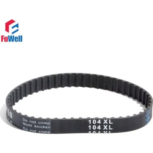 XL Timing Pulley Belt 15mm Width Closed Loop Black Rubber Belt 104/106/108/110/112/114/116/120XL Toothed Pulley Belt