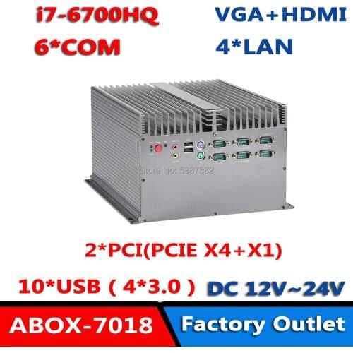 With 2*PCIEX8 6*RS232 COM i7-6700HQ Industrial Gateway 4RJ45 LAN Router Firewall Appliance