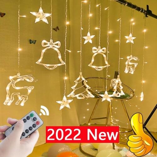 LED Christmas Lights Garland Fairy Lights String Star Lamp Outdoor Curtain Decor for Party Holiday Wedding New Year Decoration