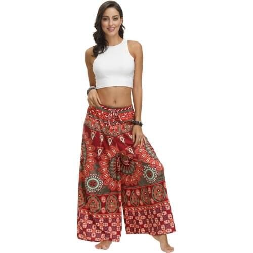 Loose Wide Leg Pants Gypsy Hippie Aladdin Baggy Yoga Indian Women Casual Printed Trousers Female Boho India Pakistan Clothing