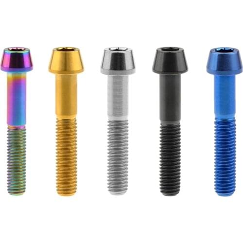 4Pcs Titanium Bolts M8 x 15 20 25 30 35 40 45 50mm Taper Head Screw for Bicycle Motorcycle Car Grade 5 Titanium Ti Bolts