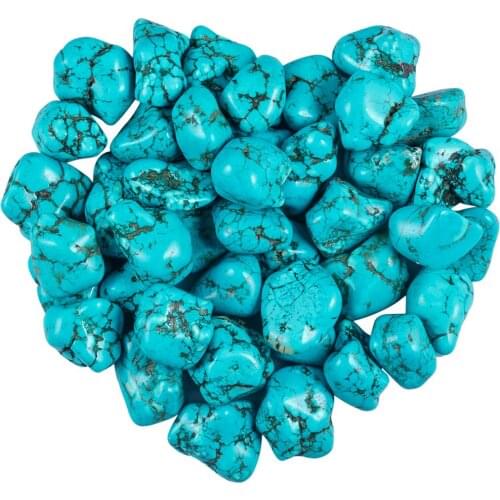 TUMBEELLUWA 0.5lb (230g)Green Howlite Turquoise Irregular Crushed Stone Pieces Specimen for Jewelry Making,Wire Wrap,Reiki Wicca