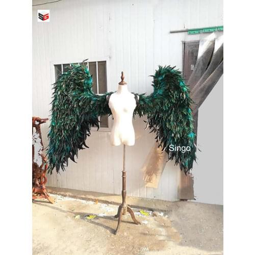 High quality Natural feather Devil Angel Wings height about 140CM Lady Birthday Wedding Party Decoration large Photography Props