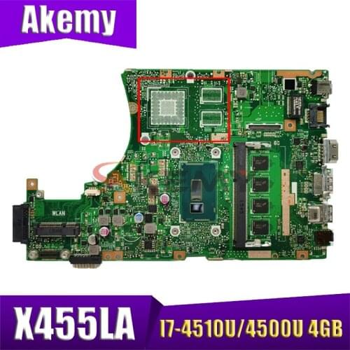 X455LA motherboard For ASUS X455LA I7-4510U i7-4500U CPU 4GB RAM Laptop motherboard K455L A455L F455L Notebook mainboard tested