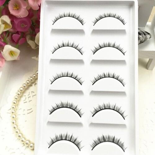 YOKPN New Fashion Natural Cross Lashes 100% Handmade Short Eyelashes Sexy Elegant Nude Makeup Simulation Fake Eye Lashes 5 Pairs