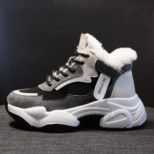 Winter Womens Sneakers Platform Vulcanize Shoes Fashion Plus Velvet Warm Casual Running Winter Shoe for Woman Female 2020 lady