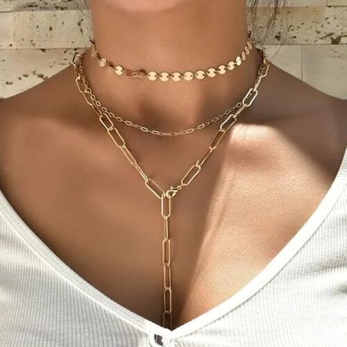 New Fashion Personality Retro Multi-layer Chains Necklace for Women Jewelry Gifts