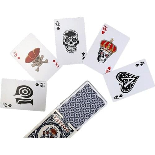 2Set/Lot Hot High Quality Bridge Baccarat Poker Cards Calavera&Tattoo Texas Hold'em Waterproof Frosting Playing Cards Board Game