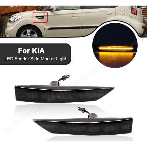 2PCS LED Fender Side Marker Light Turn Signal Lamp Indicator Smoke Lens Clear Lens For Kia Soul 2009 2010 2011 2012 2013
