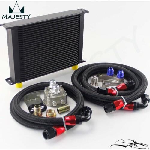 28 Row 248mm AN10 Oil Cooler Kit Fits For Nissan Silvia S13 S14 S15 180SX 200SX 240SX SR20DET Black