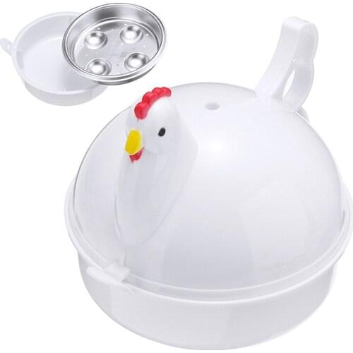 4 Cell Chicken Shaped Eggs Boiler Cooker Microwave Egg Cooker Egg Cooking Appliance Tool Convenience Kitchen Breakfast Tool