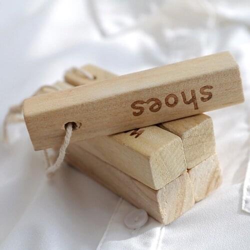 5pcs Anti-mildew Deodorant Camphor Wood Strip Lanyard Insect Repellent And Mothproof Home Supplies