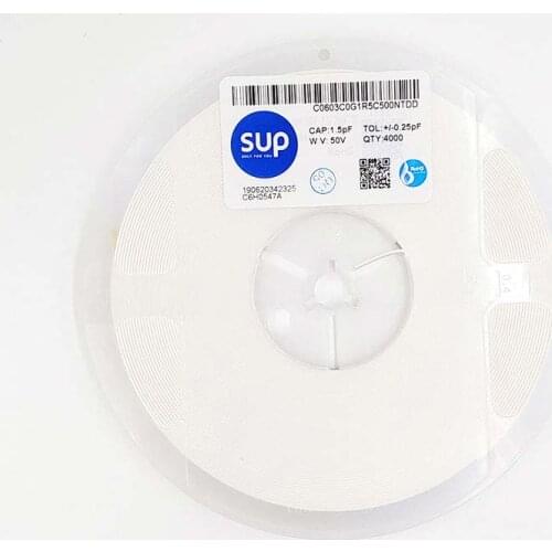 50PCS C0603C0G1R5C500NTDD Chip capacitor 0603 NPO 1.5pF 50V ±0.25pF Thickness 0.8mm