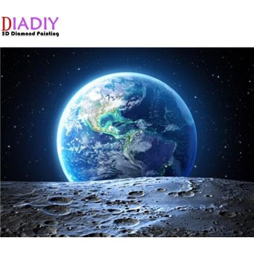 5D DIY Round Drill Full Diamond Painting Space Full Square Diamond Embroidery Universe Scenery Rhinestone Pictures Home Decor