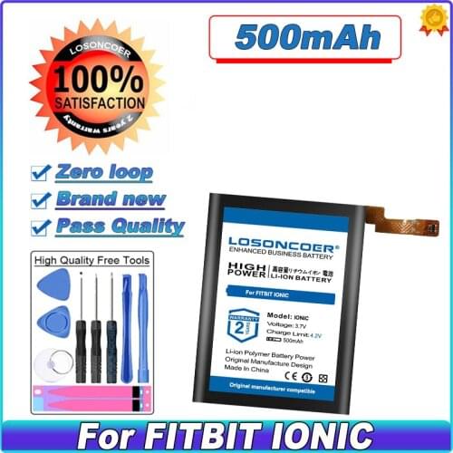 LOSONCOER 500mAh Battery For FITBIT IONIC / FITBIT LONIC Smart Watch Batteries