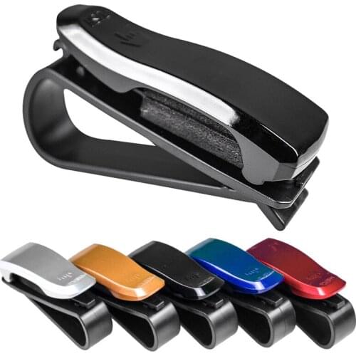 Auto Sun Visor Glasses Fastener Clip Holder Case For Sunglasses Eyeglasses Ticket Card Universal Multi-Function Portable