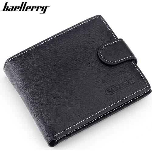 Baellerry Genuine Leather Men Wallets High Quality Card Holders Coin Pocket Carteras Male Purse Brand Designer Man Slim Wallet