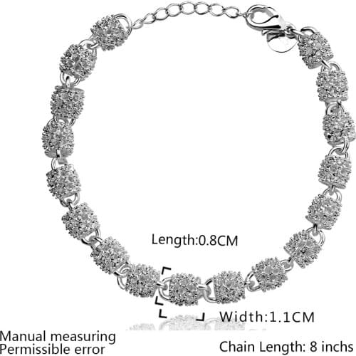 Brand 2017 New fashion women ball S925 Silver color charm bracelets and high quality Fashion Jewelry