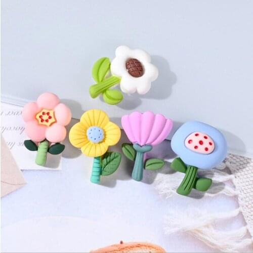 30Pcs Flowers Flatback Resin Cabochons Scrapbook Craft DIY Embellishments Decor Headwear Accessories