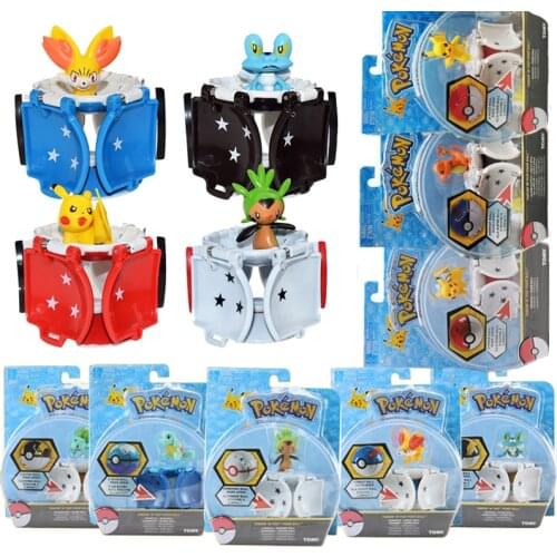 Action Pokemoner Go Transformation Toys for Children Pokeballs with Monsters Inside Pikachu Squirtle Flip by Touch Kids Gift Toy