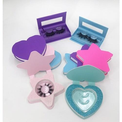Private Label 5D Mink Eyelash Case Heart Shape Lashes Case False Eyelashes Storage Box