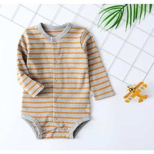 Long sleeves baby Boys Infant jumpsuit Summer baby Girls clothing solid triangle Romper Newborn Costume Baby Clothes