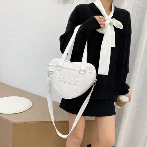 Fashion PU Leather Shoulder Crossbody Bag Elegant Women Love Shaped Handbags Solid Color Business Daily Shopping Travel Handbags