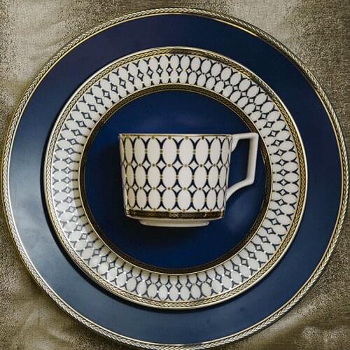 Set Of 4pcs Dinner Plate Sets Ceramic Dish Set Steak Plates Coffee Mug Saucer Sets