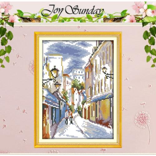 The Beautiful Street View Counted Cross Stitch 11CT 14CT Cross Stitch Sets Wholesale Cross-stitch Kits Embroidery Needlework