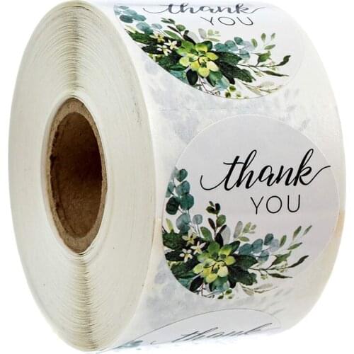 Boho Greenery Thank You Stickers Seal Labels Flowers for Wedding Favors Sealing Envelopes Bags Boxes Business Card Scrapbooking