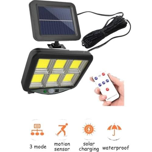 Seperable Outdoor Solar Wall lamp Motion Sensor solar lights 120LED IP65 Waterproof 6 Head Patio Garage security lighting indoor
