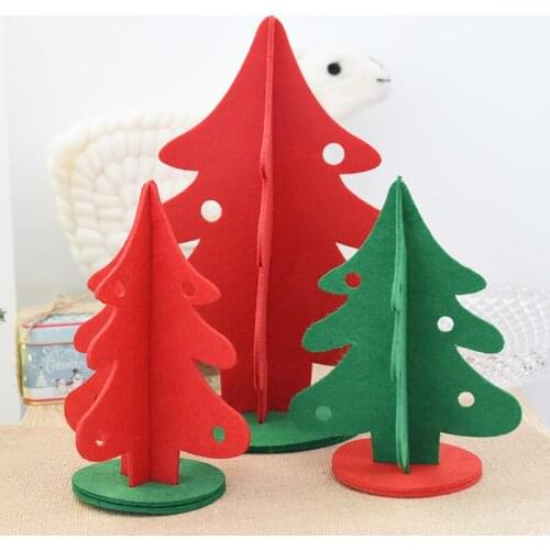 Non-woven small mini Christmas tree Desktop creative decoration ornaments scene props decorations