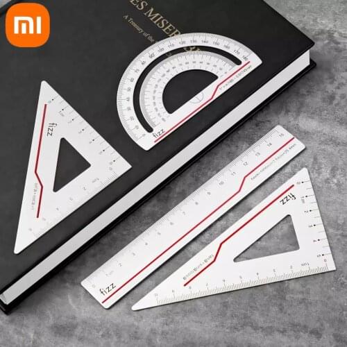 New Xiaomi Fizz Alumimum ruler four-piece suit comfortable feel clear scale for students and office