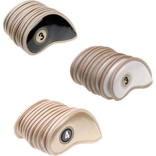 New High Quality 10pcs Golf Club Iron Head Cover Case Pu Leather Protective Headcovers Golf Equipment Golf Training Aids Accesor