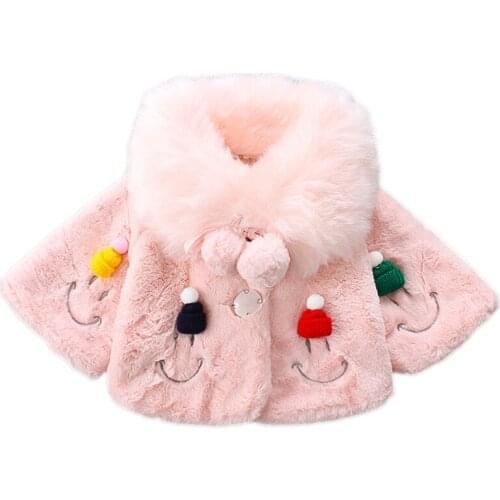 2020 New Autumn Winter Toddler Girls Coat Baby Kids Cute smiley Pattern Top Girls thick warm cloak coat Children Winter Clothing