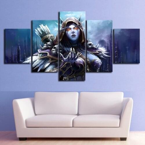 5 Piece Video Game WOW Warcraft DOTA 2 Painting Poster Decorative Mural Art Room Wall Decor Canvas Painting Wholesale