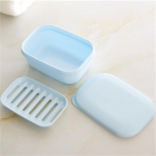 Portable Durable Soap Box With Drain Low Lid Soap Dish Household Travel Multifunction Soap Storage Boxes Gadget Slip-proof Soap
