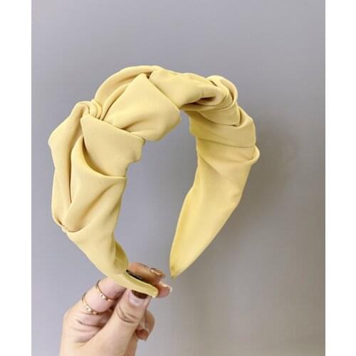 Q New Fashion Women Hair Accessories Wide Side Flower Hairband Casual Wash Face Soft Hair Hoop Top Quality Pure Color Headband