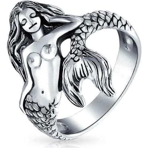 2021 Personality Fashion New Retro Old Opening Adjustable Mermaid Demon Eye Dragon King Cobra Angel Embrace Jewelry Ring