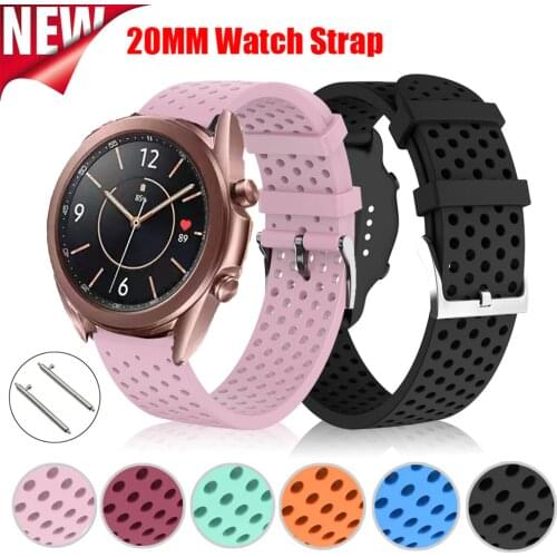 20MM Silicone Band For Galaxy Watch 42 Sports Strap For Samsung Gear S2 Classic Active 2 40 44 /Amazfit Gtr 42/ Gts 2E/Bip U S