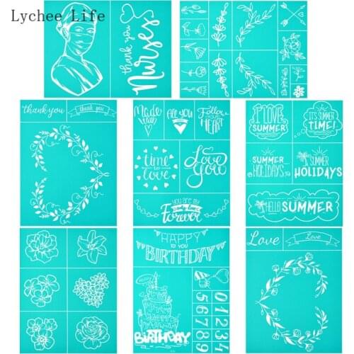 Lychee Life Happy Birthday To You Self-Adhesive Silk Screen Printing Stencil Mesh Transfers for T-Shirt Bags Diy Home Decoration