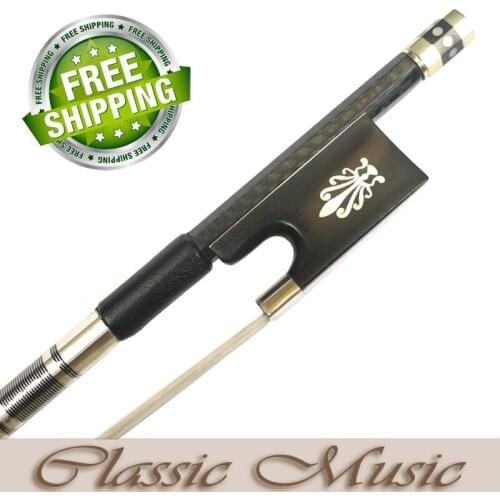 Silver Braided Carbon Fiber Violin Bow with Phoenix Inlaid Ebony Frog(4/4), Super light,Hot Sell
