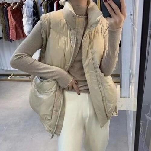 Ultra Light Down Vest Women Windproof Winter Jacket Gilet Female Warm Stand Collar Sleeveless Waistcoat Colete Feminino X154