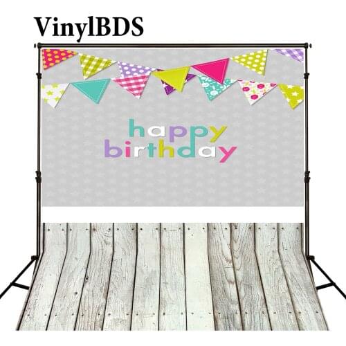 VinylBDS Newborn Baby Backdrops Photo Birthday Colour Flag Fond De Studio De Dark Wood Texture Floor Background For Photo Studio