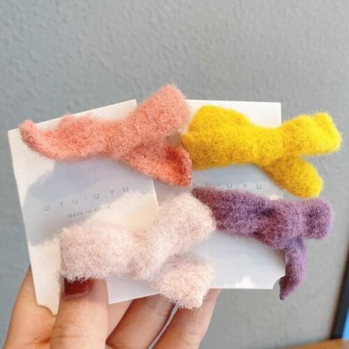 Autumn and Winter Children Cute Colors Nlyon Double Bow Ornament Hair Clips Girls Lovely Hairpins Kids Sweet Hair Accessories