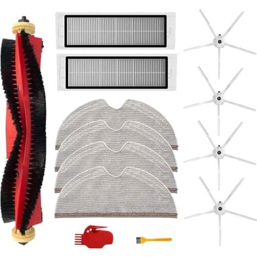 Replacement Accessories Parts for Xiaomi Roborock S6 S60 S5 Robot Vacuum Cleaner HEPA Filter Brush Mop Cloth Kit(White)