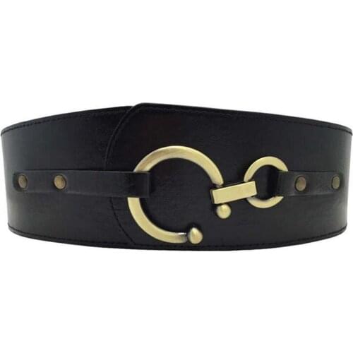 Women Fashion Waist Belt Vintage Simple Hook Buckle Elastic Waistband Cinch Stretch Cummerbunds Strap