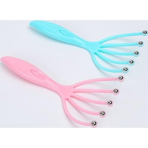 2 Colors Head Massager Five Finger Ball Plastic Scalp Massager Relieve Pressure Itch Massager For Head Rake Head Skin