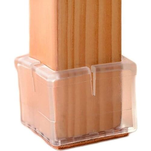 20PCS Table Chair Leg Foot Covers Floor Transparent Silicone Cap Pad Furniture Table Feet Cover Floor Protector Non-Slip Cup